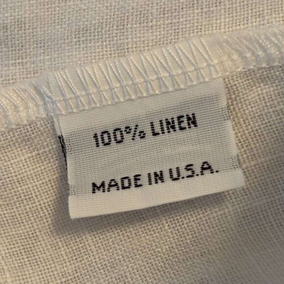 Bryn Walker Linen White Tunic Top with side slits - Picture 4 of 13